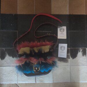 Paula Cademartori fur and leather  bag New with tags